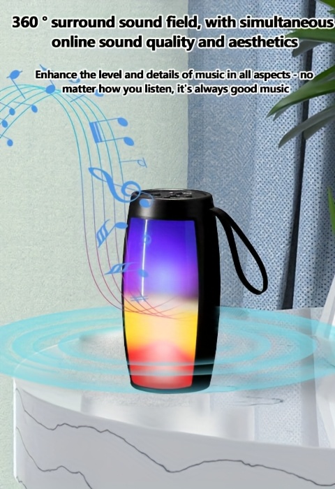 wireless small audio desktop home outdoor portable speaker for friends black 1pc details 3