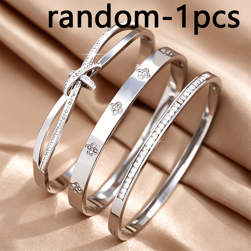 TEMU Bracciale casuale 1 pz in acciaio inossidabile, con in / bracciale sintetico con nodo intarsiato, resistente all'ossidazione e impermeabile,