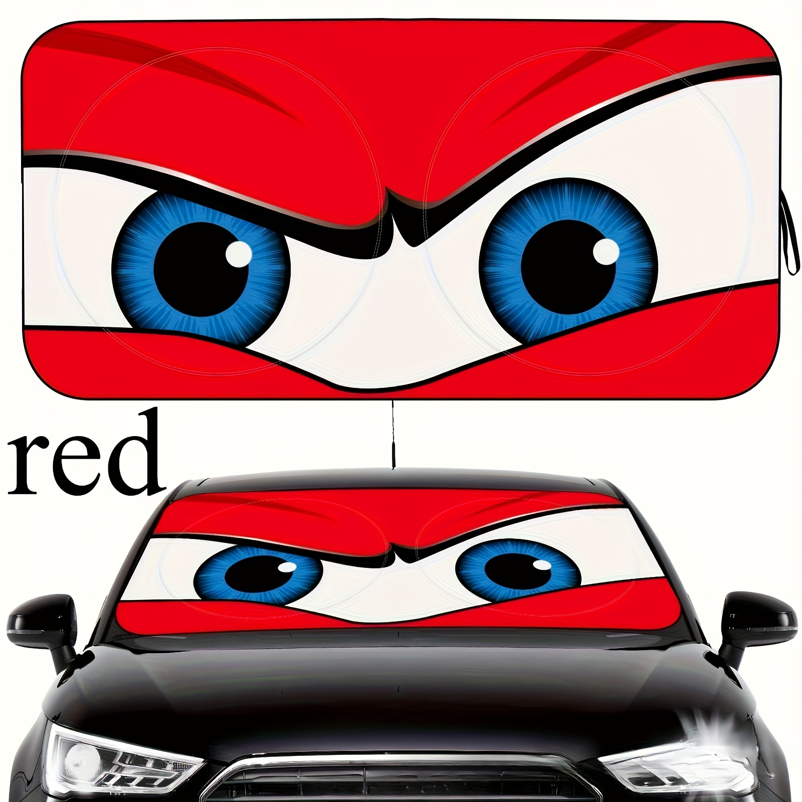 TEMU Windshield Sunshade, Anime Cartoon Car Windshield Sunshade, Fun And Cute Car Eye Sunshade, Sunshade Protector, Blocks , Foldable, Your Vehicle Cool