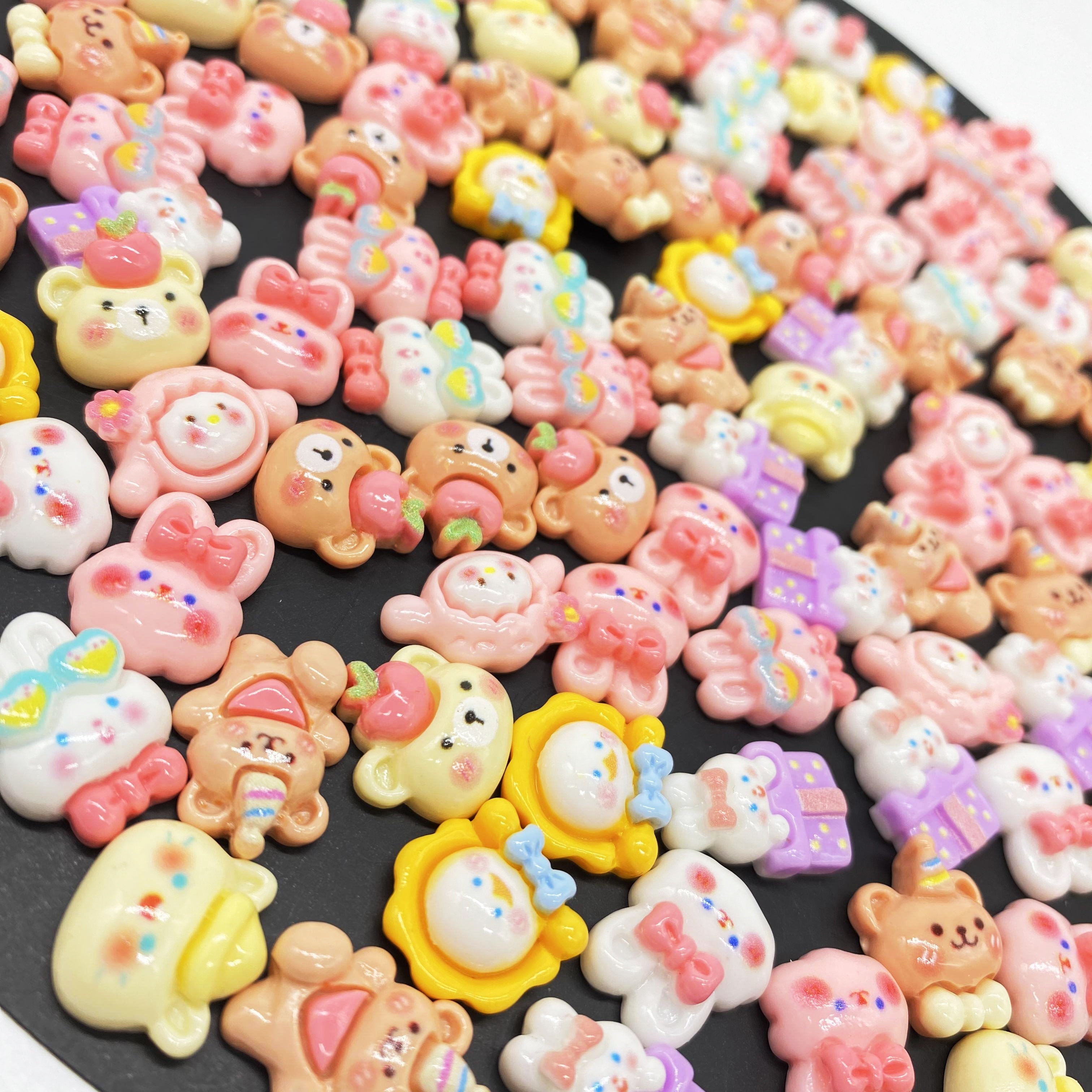 TEMU 50pcs Cute Cartoon Charms , Flatback Embellishments For Diy Crafts, Jewelry Making, Hair , Phone Cases, Decorations, Accessories For Personalized Gifts