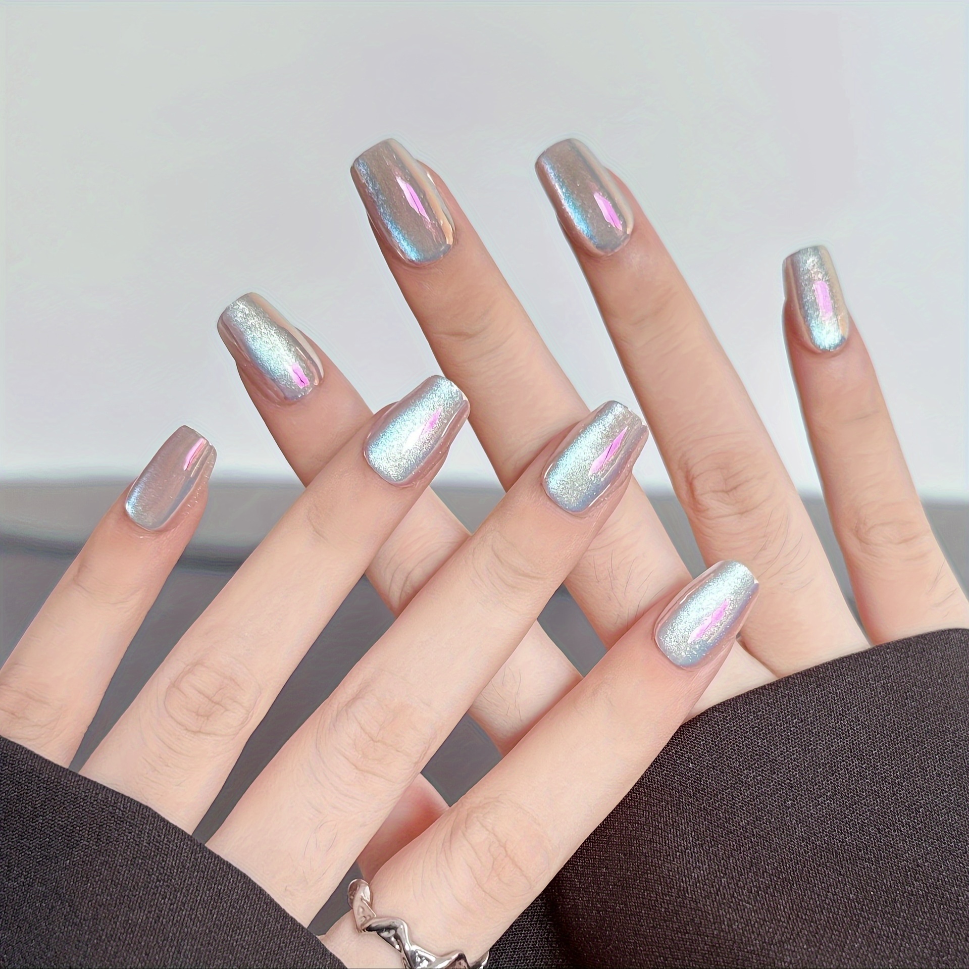 Image of Duan Kuan Handmade Light Therapy Wearing Nail Stickers Plate Aurora Eye Wearing False Nail Stickers Nail Stickers