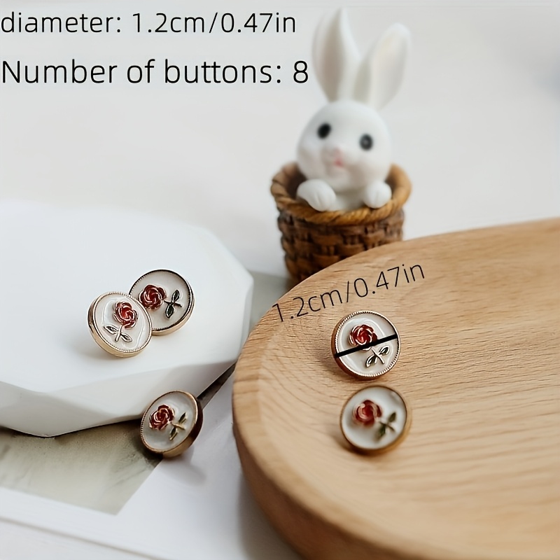 Image of Button High Foot Round Alloy Small Button Fresh And Versatile Metal Chiffon Shirt Dress Button