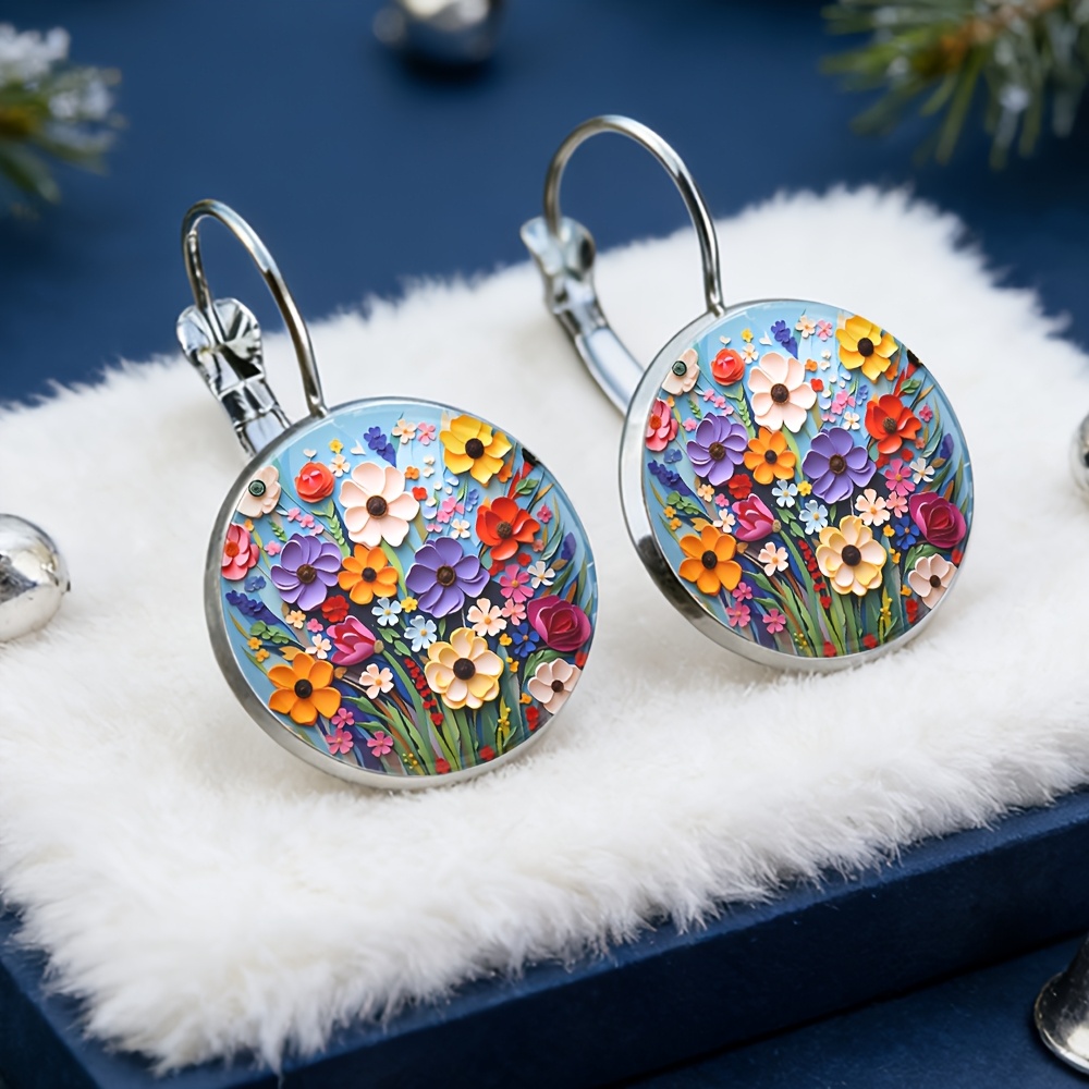 TEMU Exhibition Earrings, Alloy Material With Glass Inlay, A Fashionable Gift For Women, Exquisite Earrings Suitable For Daily Wear