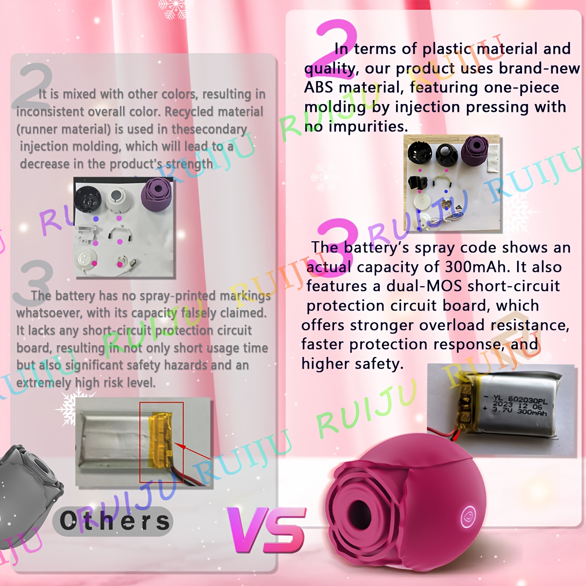 Rose Toy Dildo Vibrator: 3-in-1 Rose Sexual Stimulator, Suitable for Women, with 10 Suction and Thrusting Dildo G-Spot Vibrator - Adult Couples Toy, Valentine's Day Gift