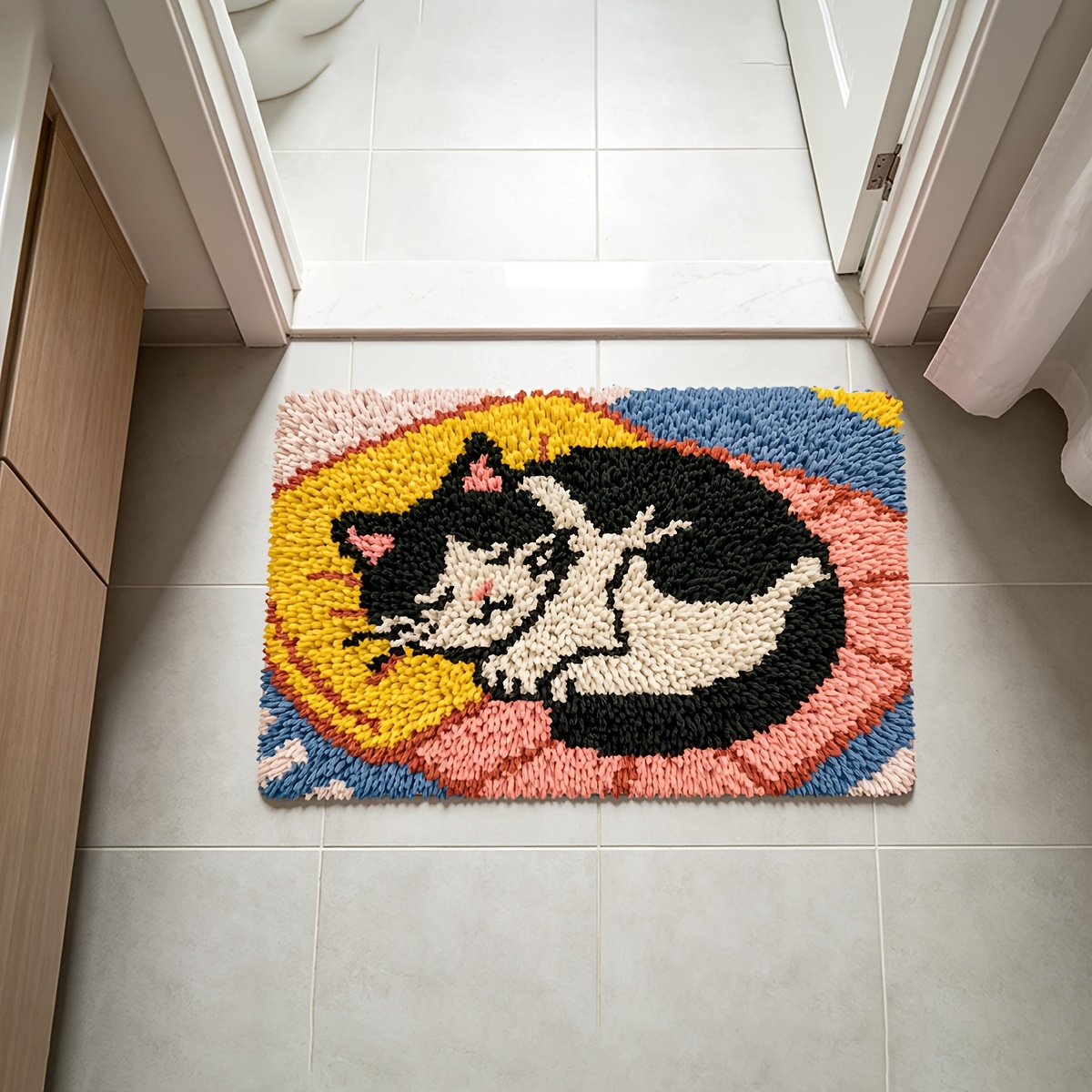 Sleeping Kitten Latch Hook Tapestry & Rug Craft Kit