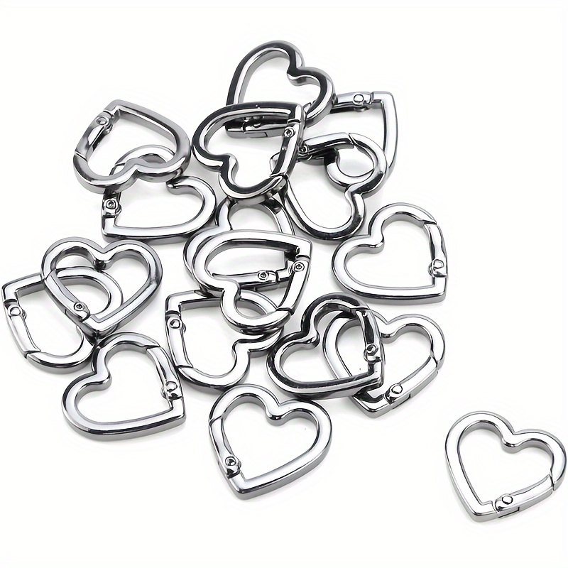 

4pcs Heart Shape Swivel Keyring Buckles, Clasps Hooks Lobster Trigger Clips Swivel Snap, Fashion Clips Craft Clasps Hooks