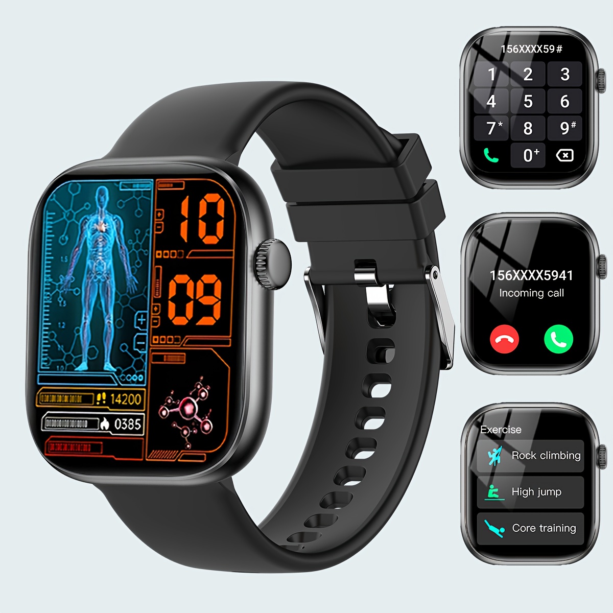 Men s/Women s Smartwatch,   1.83-Inch Screen, Multiple Sports  , Watch, Weather, Alarm Clock, Monitoring, Sedentary Reminder, Compatible with  , Suitable for IOS, Monitoring, Fitness  ,  , Modern Smartwatch,   Materials, Premium  , Touchscreen Watch, Smart Wearable Device, Fitness Enthusiasts, Students