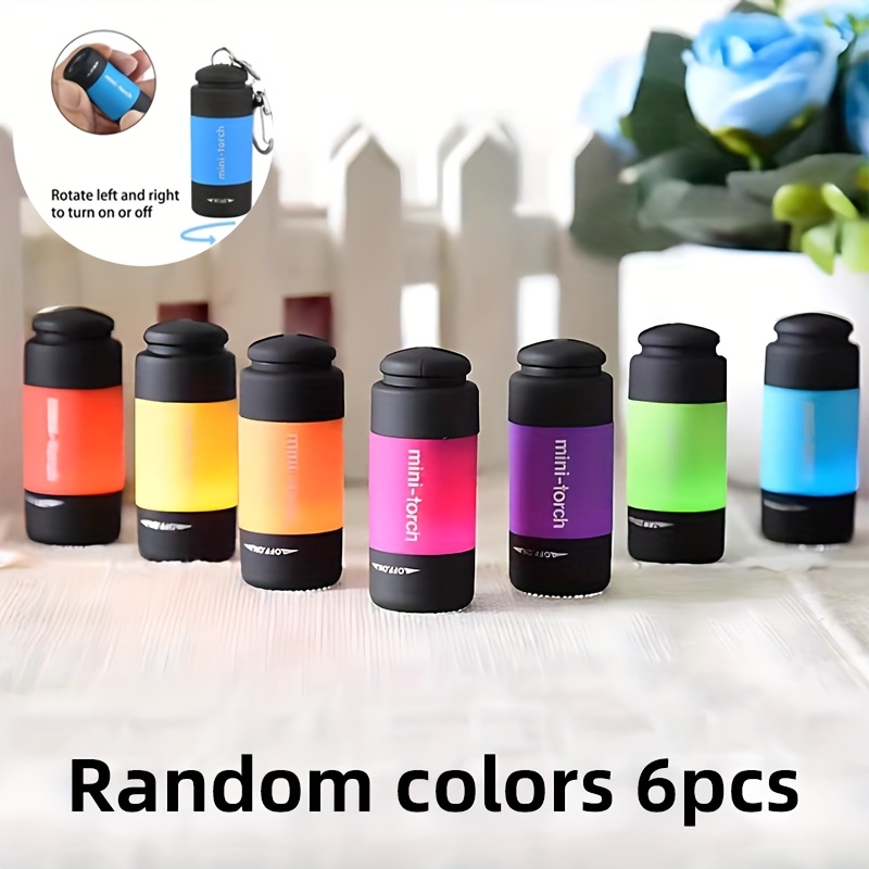 E-shop 2/3/6 Stück zufällige Farben, LED-Schlüsselanhänger-Taschenlampe, hochhelles Campinglicht, Nachtbeleuchtung für Reisen, freihändige