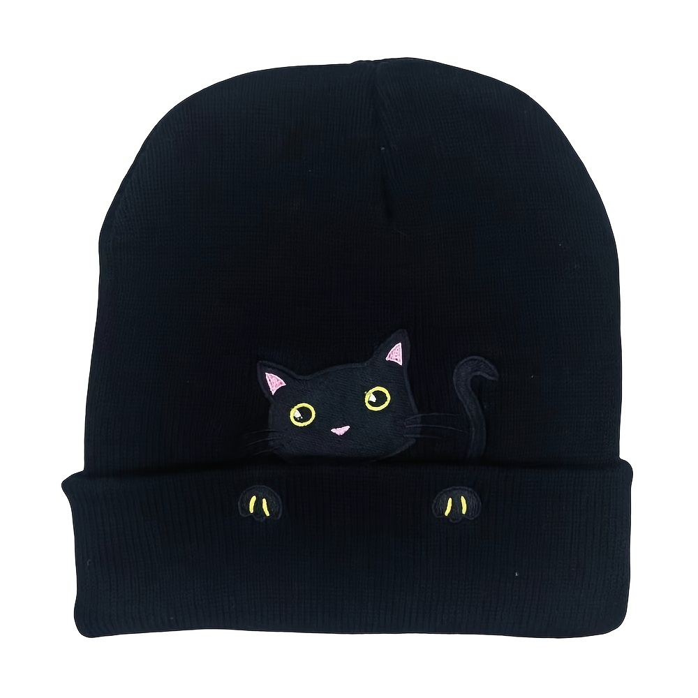 Lady Cat Beanie Cute Cat Lover Gift Animal Hat Student Autumn Winter