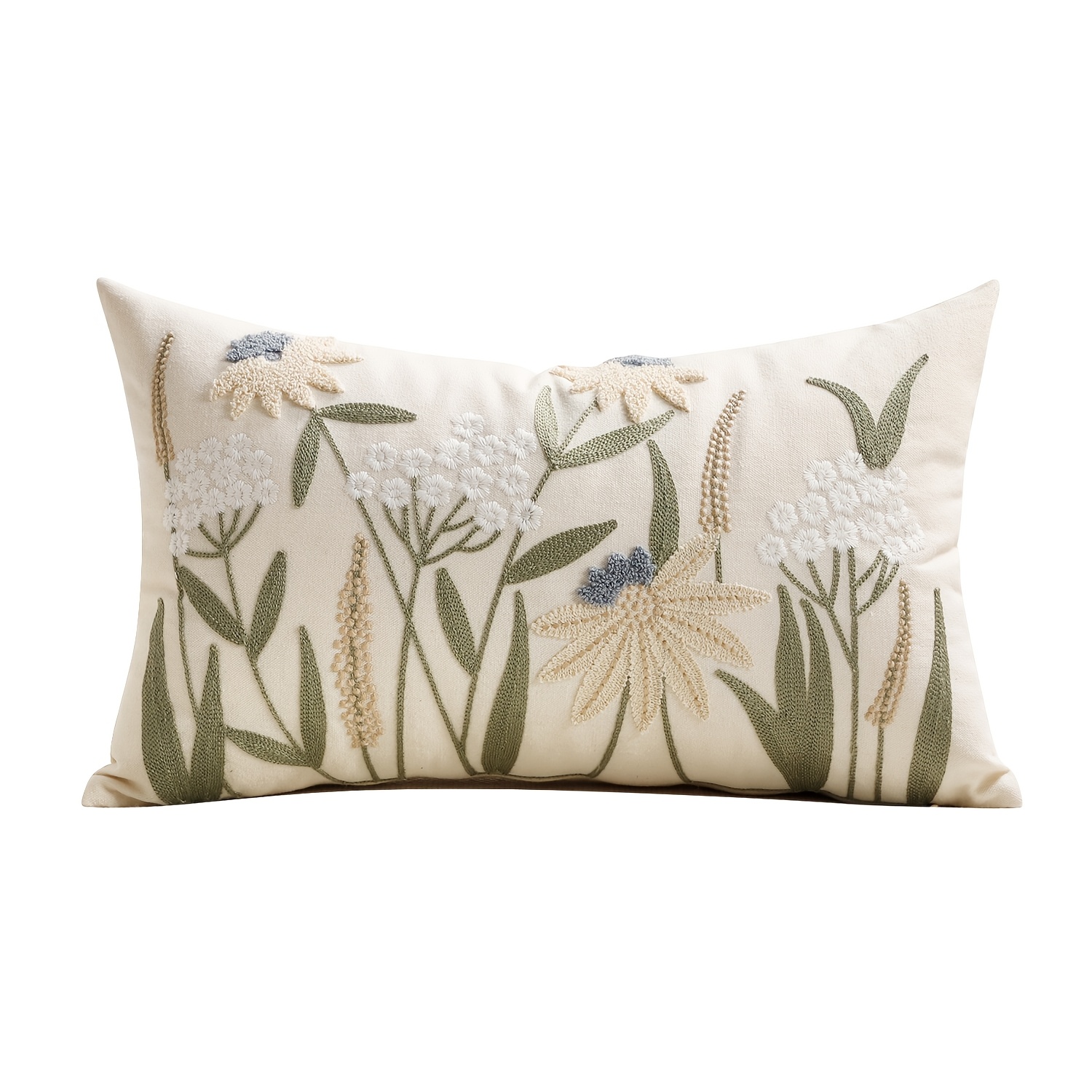TEMU 1pz Cuscino Ricamata in Tela 12x20 Pollici Copricuscino Decorativo Estivo con Cerniera Design per Letto, Decorazione Casa, Decorazione Camera,