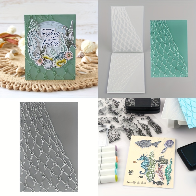 

Filet de pêche 3D Embossing Folder Pour DlY scrapbooking Decor Carte Papier ArtisanatProjet Fabrication Eid Al-Adha Mubarak