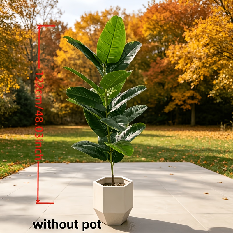 TEMU 122.0cm Extra Large Artificial Outdoor Palm Tree - Fake Green Plant For Villa, Courtyard, Pool Area, Hotel, Office, Sunroom Decoration, Suitable