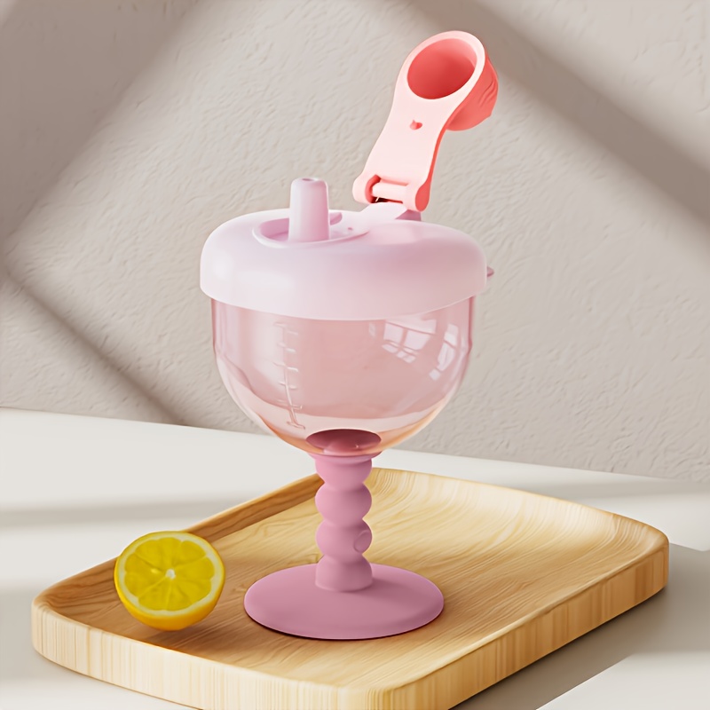 Image of 3pcs/1pc Goblet Cup With Cover, Anti-fall Milk Drinking Goblet Sippy Cup For Party Festival Birthday, Beverage Mug And Milk Bottle With Lid