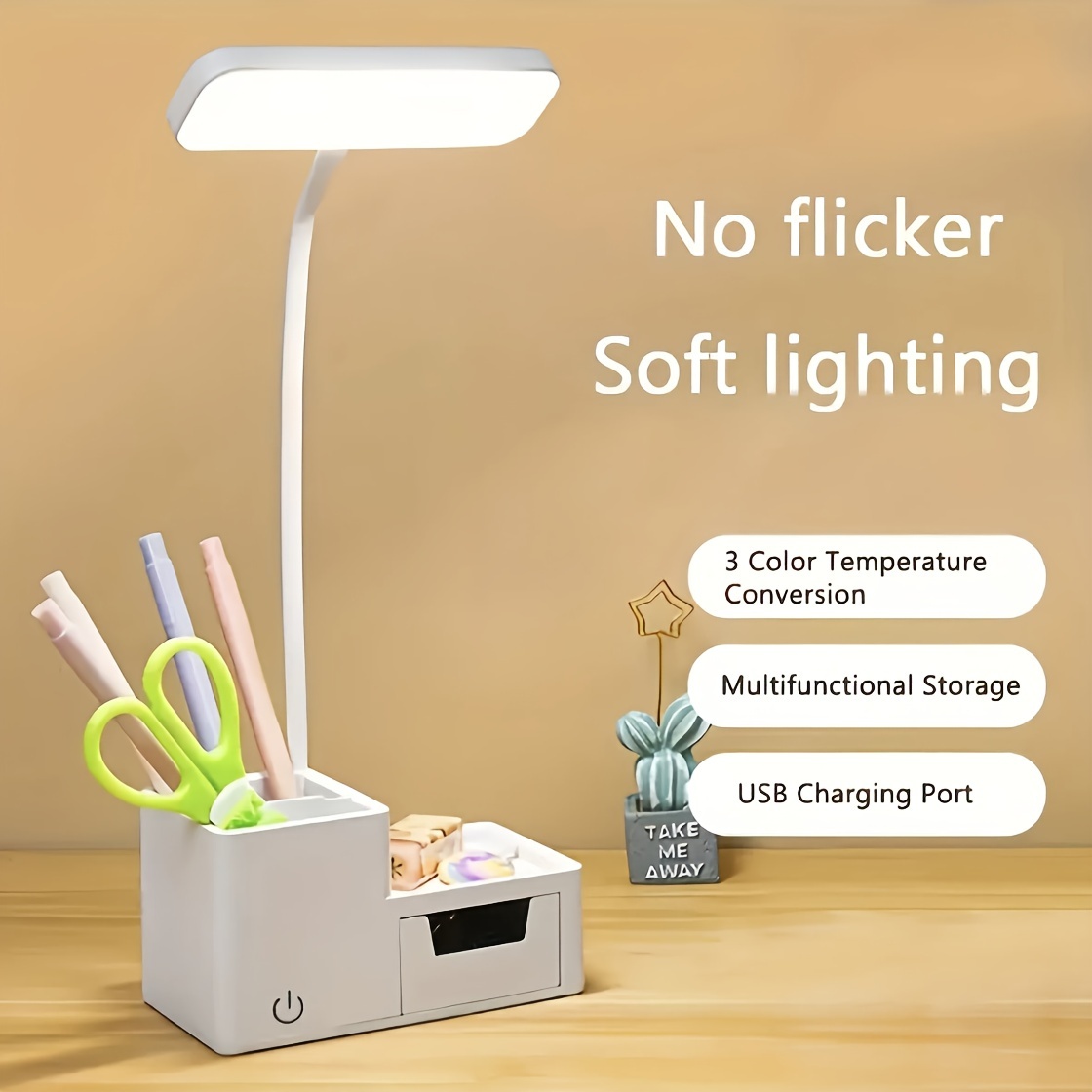 Lámpara portátil recargable LED con 3 intensidades y 2 colores - Take Away  - Faro