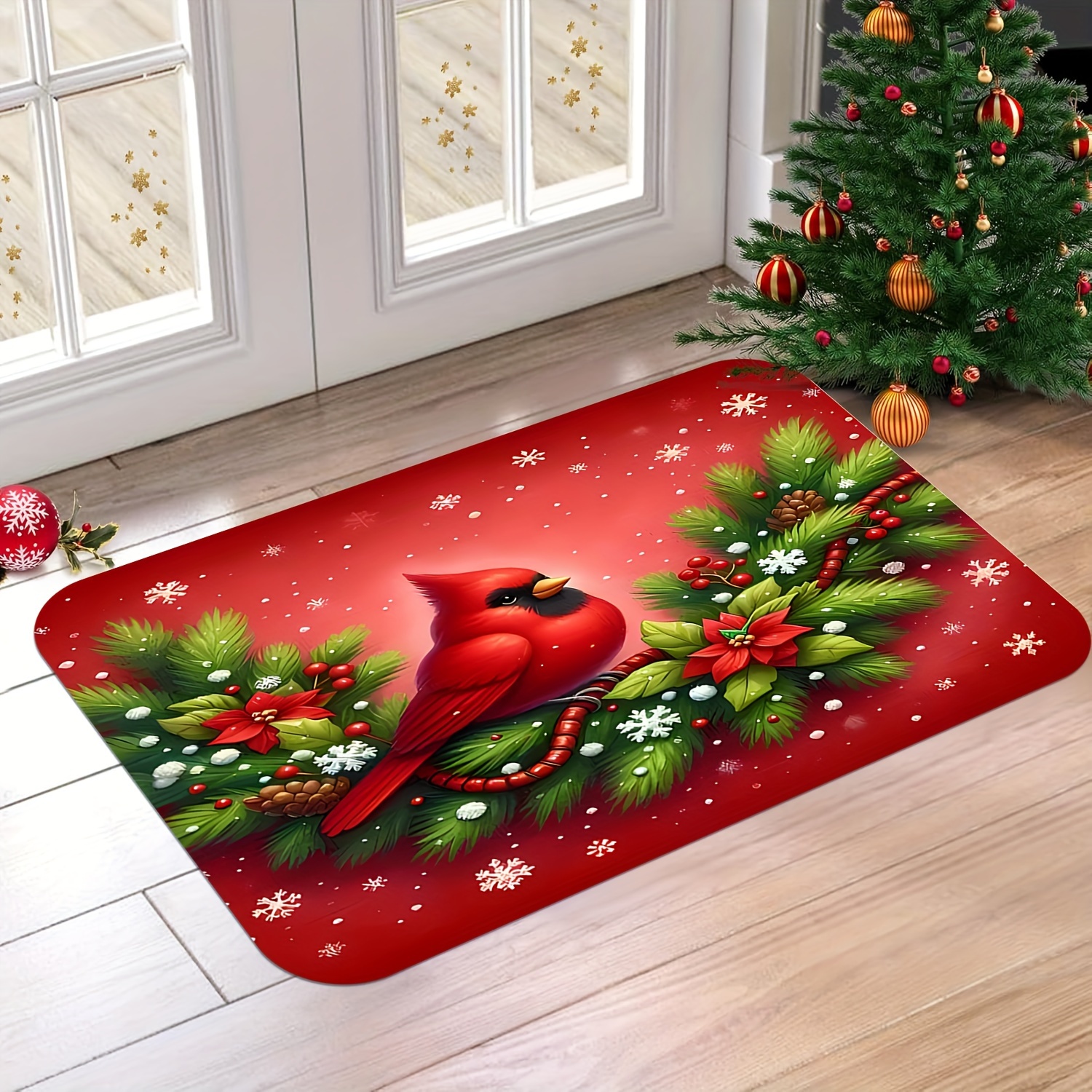 

Christmas Mat - Red & , , , , Foam Rug For , , , - , Christmas Decor