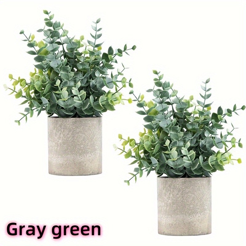 2pcs Of Artificial Plants Eucalyptus Pot Artificial Plants Shelf Table Family Bathroom Farmhouse Room Coffee Table Decoration