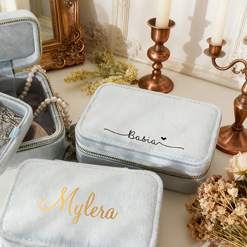 Personalized Jewelry Organizer with Velvet Interior