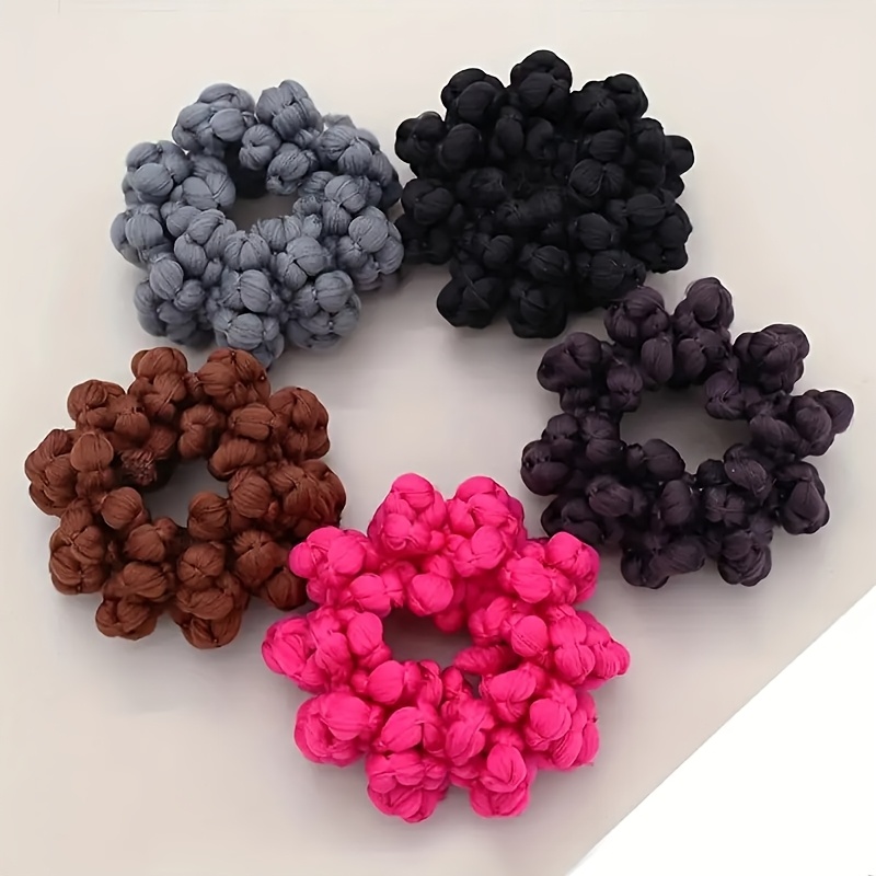 E-shop 5er Set Niedliche Süße Stoff-Stirnbänder, Damen Einfarbige Elastische Haargummis, Hochelastisches Kornblumen-Stirnband, Geeignet für