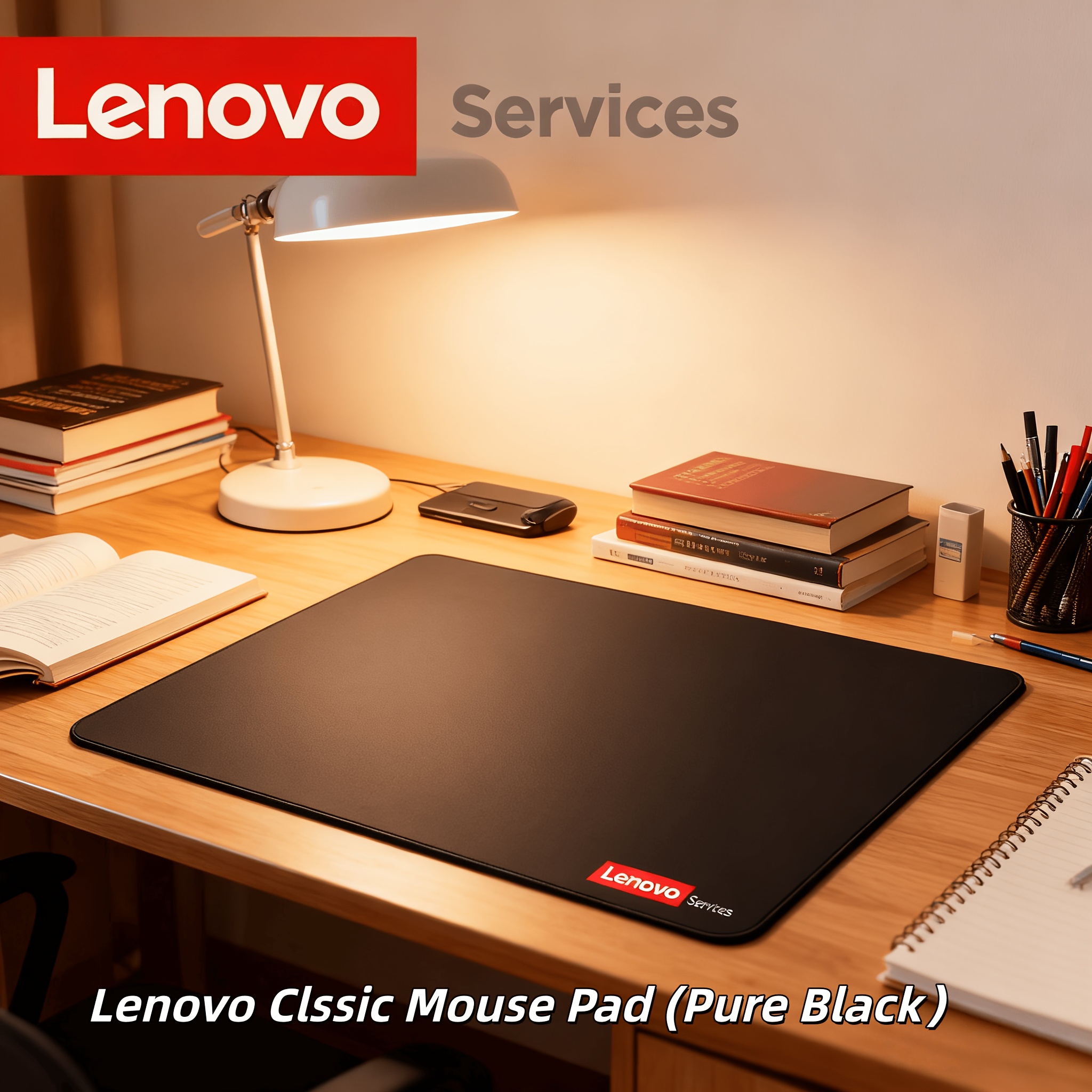 Lenovo Classic Anti-Slip Gaming Office Mouse Pad | Large Desktop Pad with Anti-Slip Base, Precise Tracking, Easy to Clean Surface, Washable And Non-Slip Features, Made of Rubber And Polyester