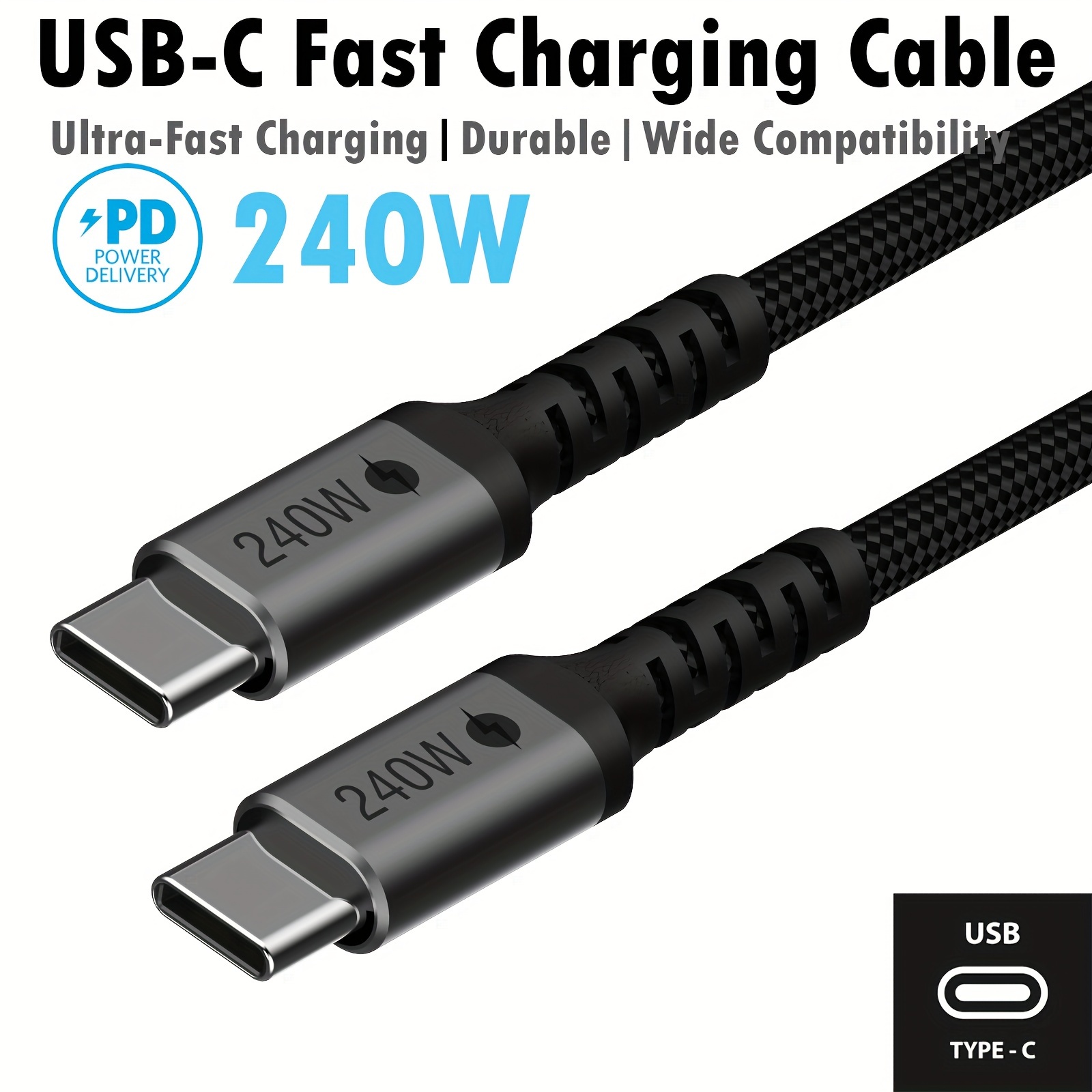 USB-C Ladegerät 60W Mit 3m Kabel – Schnellladung Für IPhone 16/15, Samsung S24/S23, Pad