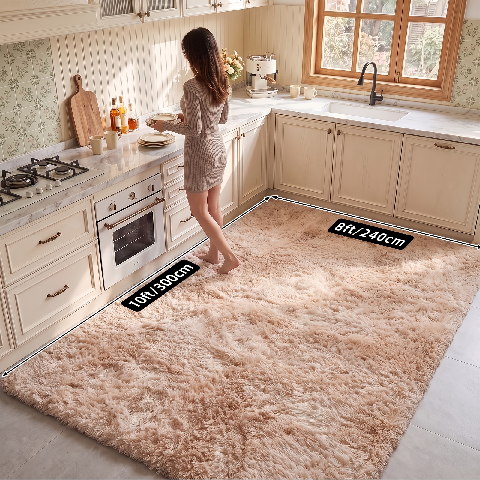 Temu – TEMU Whonline 1pc Kitchen Rugs Mats, Large Rugs For Living Room Decor, Ultra Soft Fluffy Furry Area Rugs For Bedroom Indoor Floor, Aesthetic Carpet