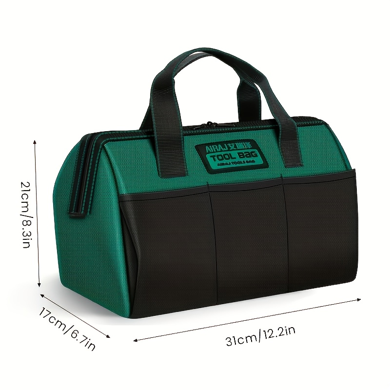 Image of 1 Pack Airaj Tool Bags, Tool Bags For Men Heavy Duty, Tool Storage, Organisation, Wide Mouth Tool Tote Bag, Electrician Carpenter Mechanic Maintenance Worker