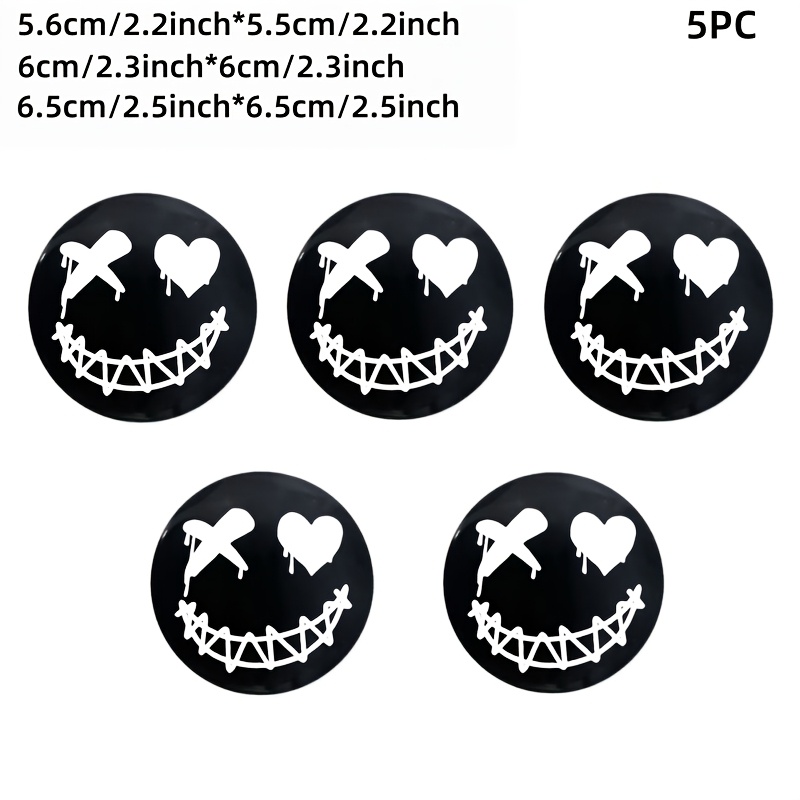TEMU (5pcs) Graffiti Pattern Car Tire Additions Car Wheel Center Cover, Car Steering Wheel Center Cover Decoration, Motorcycle Labeling Logo Badge