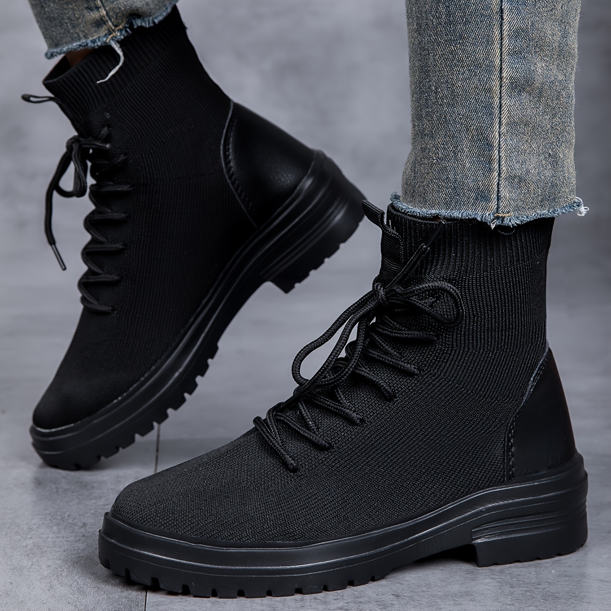 Winterstiefel Stiefeletten Mit Stoffschaft Damen Plateau Boots