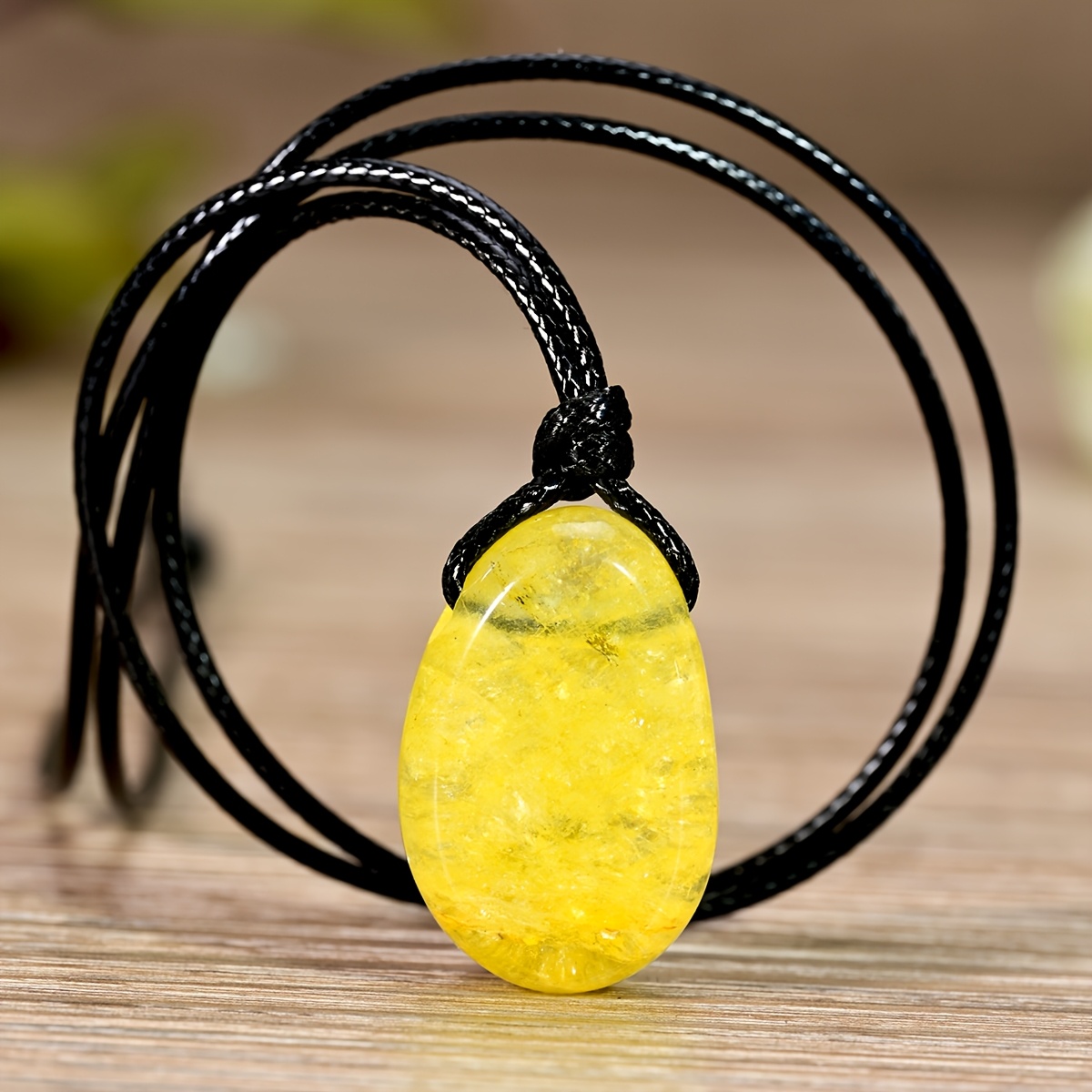 TEMU Bohemian Citrine Pendant Necklace, , Wealth, Natural Stone, Men's And Women's Necklace, Vacation, Wedding, Handmade Jewelry Gift (natural And