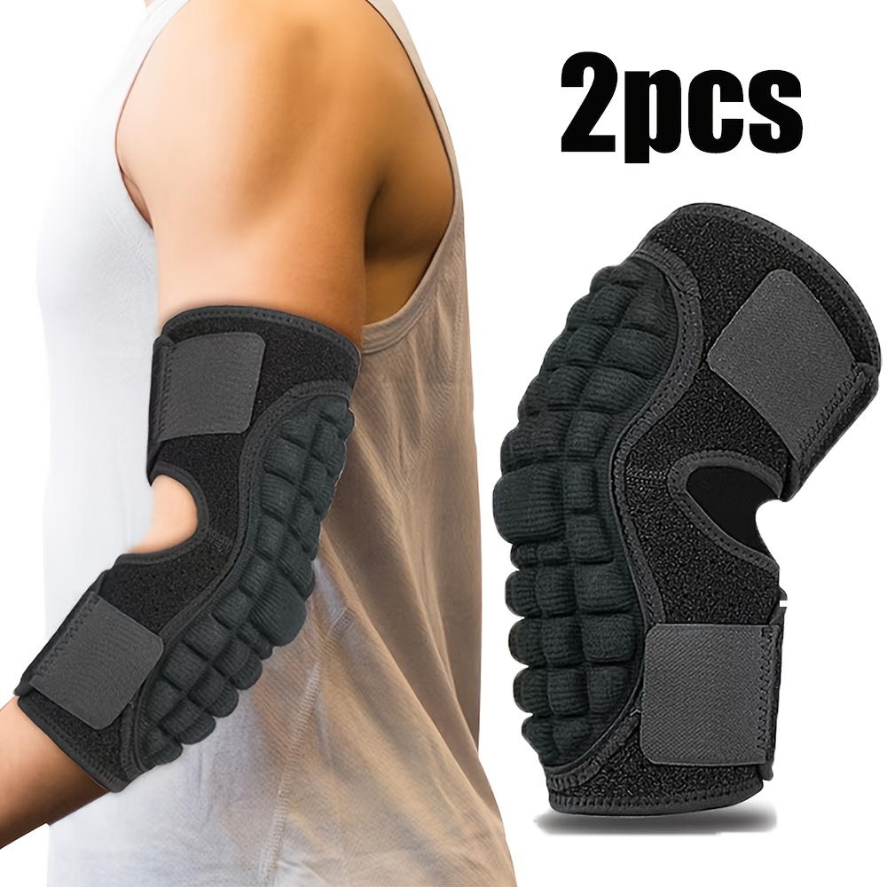 

2pcs Protège-Coudes Réglables - Haute Élasticité, Absorption des Chocs, Rembourrage en Éponge Antidérapant pour Sports & Fitness, Respirante, Confortable