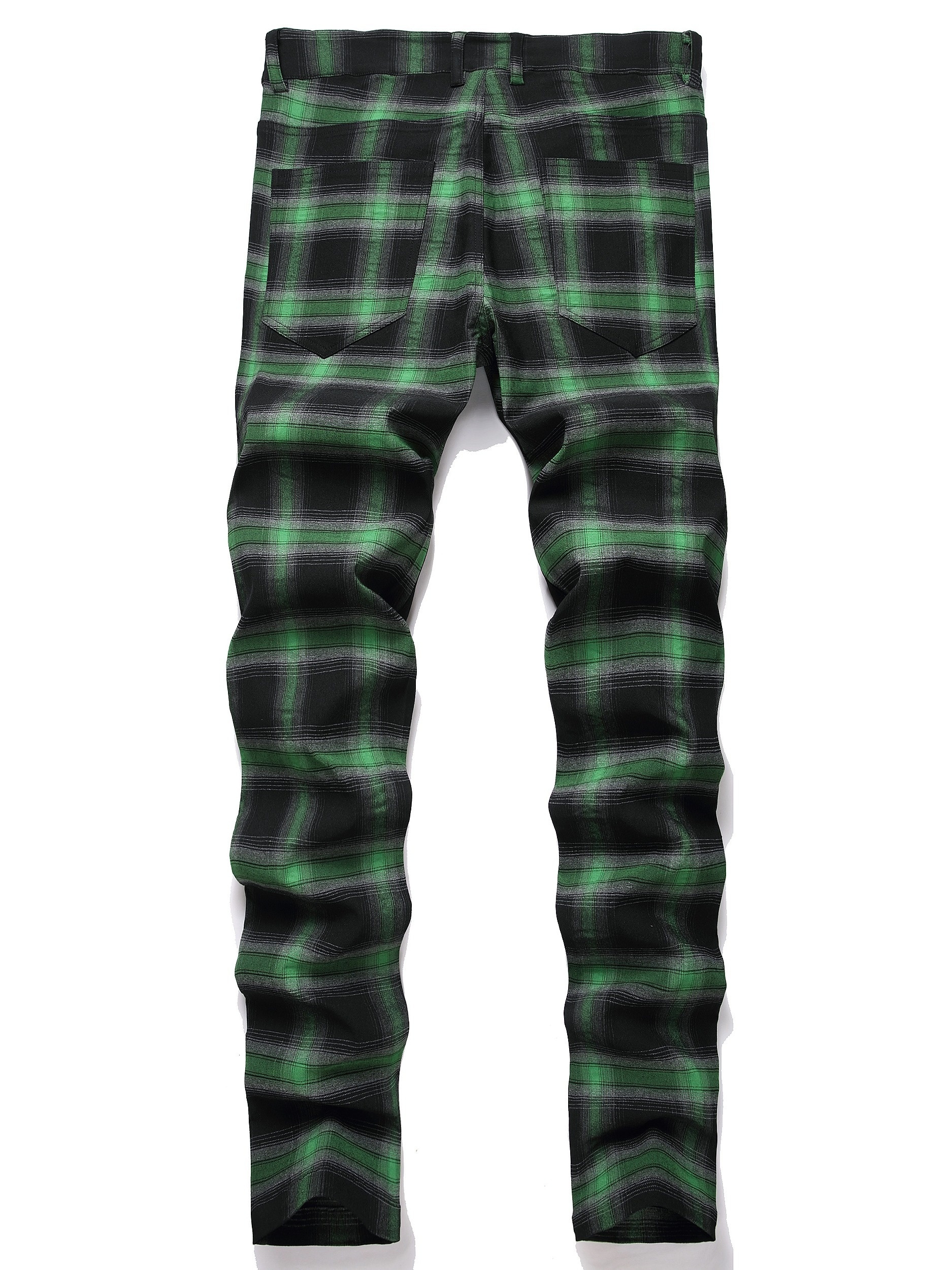 green emerald velvet dress Blue Plaid Pants main image 0