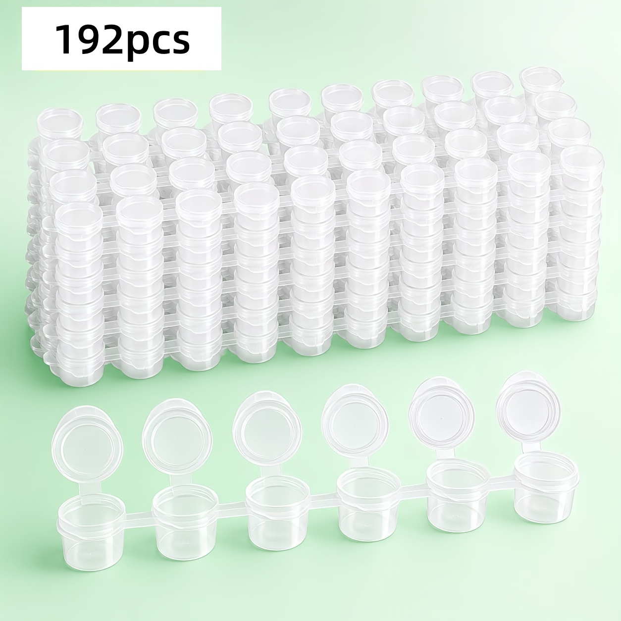TEMU 192pcs Pack Empty Paint Pots - 2ml Mini Suitable For Professional Art Use, 6-well Palette With Individual Wells For Artists, Hobbyists, Paint