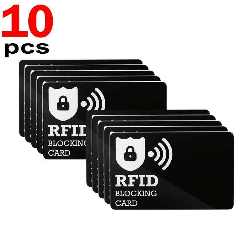 TEMU Juego de 10/5 tarjetas protectoras RFID de bloqueo premium para tarjetas de débito/crédito NFC sin y pasaporte, para , diseño inteligente y