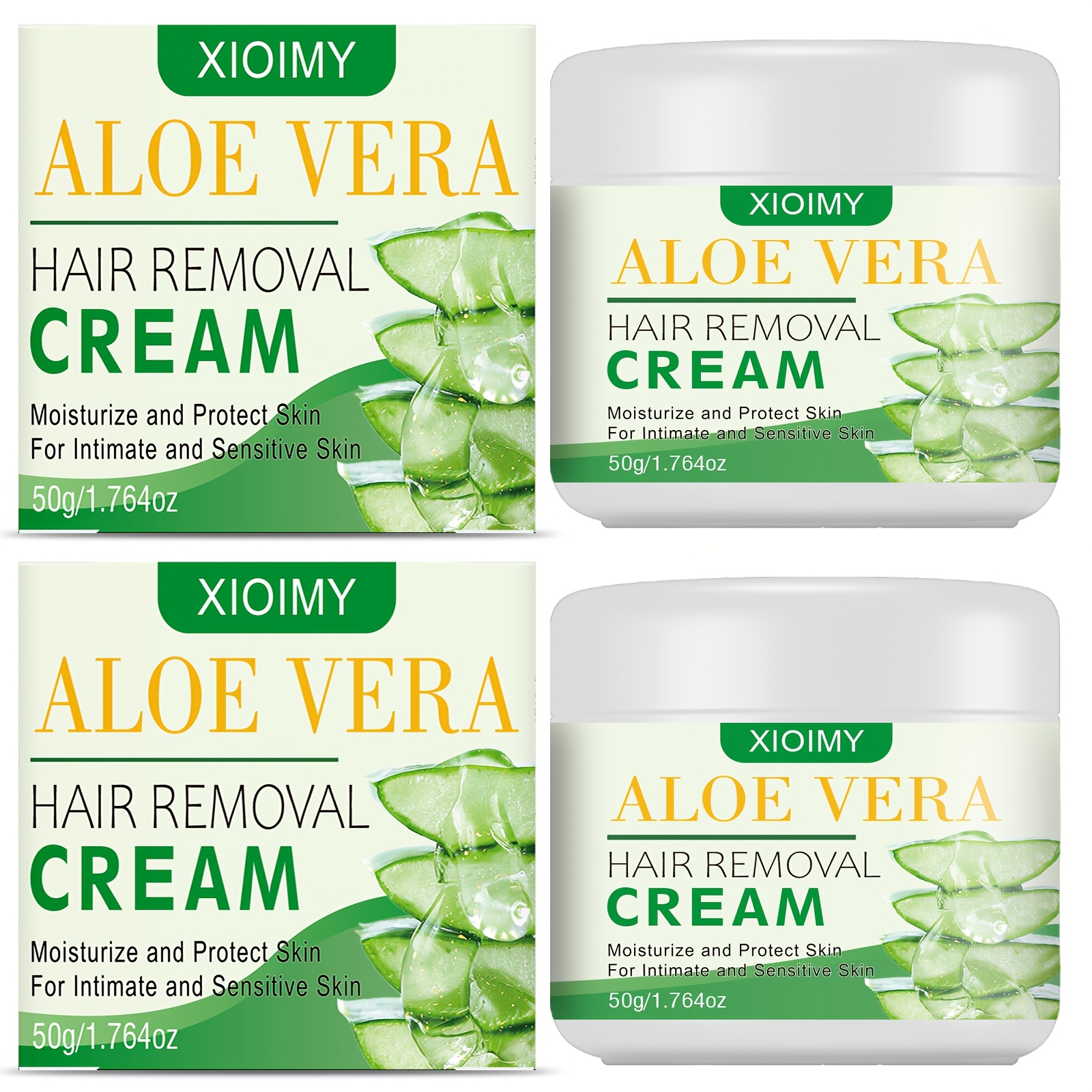 Image of 2pcs Use For, For 6 Months, 50g Aloe Vera Ladies Refreshing And Fast Hair Removal, Women's, Men's, Easy Hair Removal, Instant Hair Removal