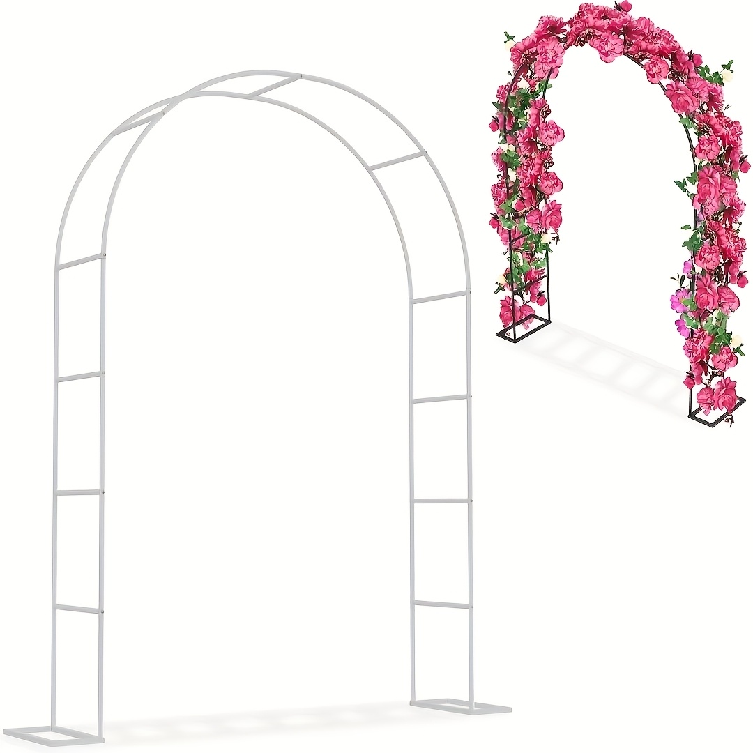  . metall-gartenbogen mit sockel, gitterbogen für den garten, wetterfeste & stabile konstruktion, 2 verstellbare größen für kletterpflanzen & rosen, einfach aufzubauende pergola für hochzeitsfeier, gartendeko