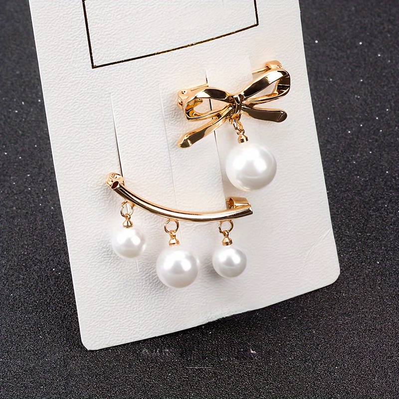 Image of 2pcs Brooches Women's Cardigan Safety Pins Fixing Clothes Buttons Scarf Shawl Accessory Decoration Waist Belt