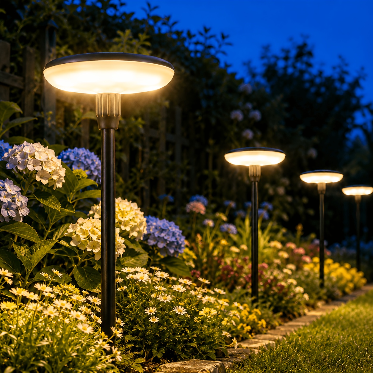 TEMU 4/8 Pack Solar Pathway Lights Outdoor, 2x Solar Lights Outdoor Waterproof, Pathway Light With Larger Panel, Auto Up To 12hrs Driveway Light For