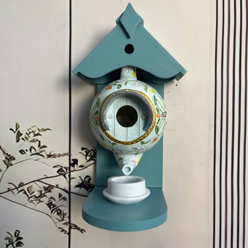 resin bird feeder with attracting hummingbirds gift for bird lovers unique outdoor decor for home yards hummingbird decorative birdhouse intricate design hummingbird feeders for outdoors hanging