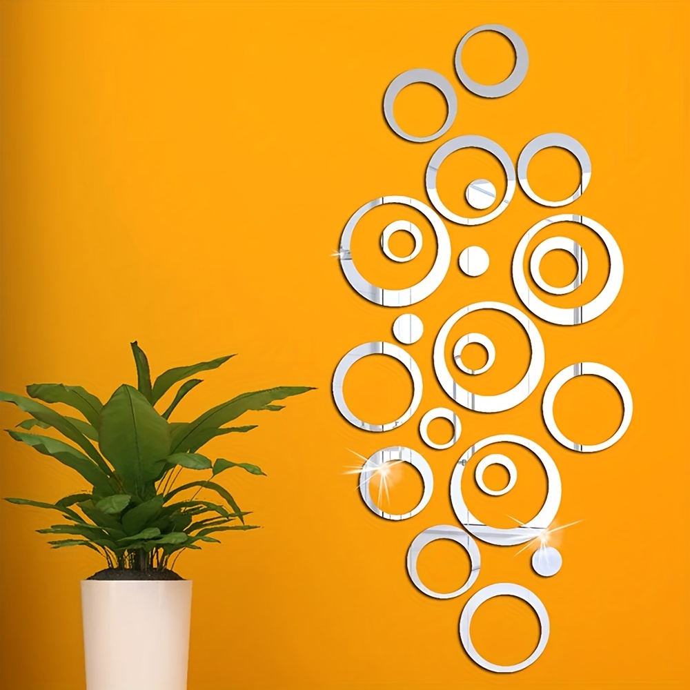 14cm 5 51in hollow round acrylic   wall sticker 24pcs set for living room bedroom tv background bathroom office decoration details 6