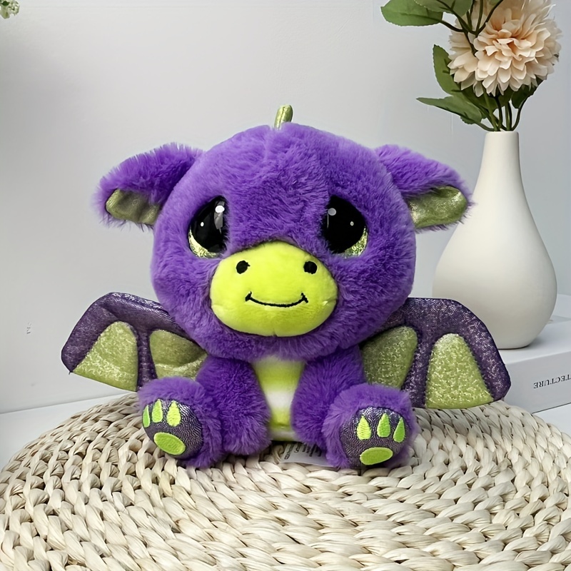 

1pc Cutie And Soft Stuffed Plush Toy, Adorable Purple Dragon Plush Toy, Patent Teardrop-shaped Glitter Eyes, Kids, Birthday, Party, Holiday Gifts For Boys And Girls, Decoration (7.09inch/18cm)