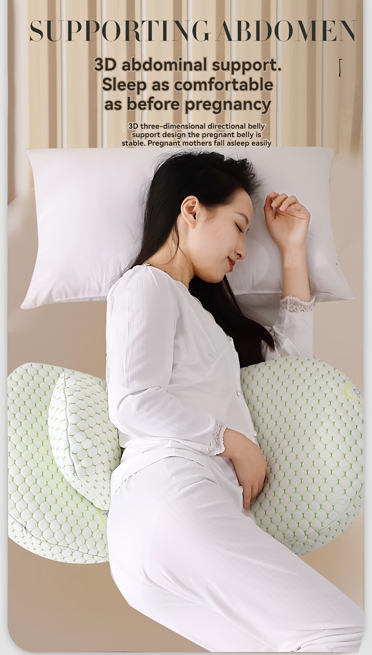 2 pack soft polyester pregnancy side sleeping pillows adjustable multi position cushions with detachable cover lumbar support for back hip and leg relief travel wedge for maternity discomfort relief details 2