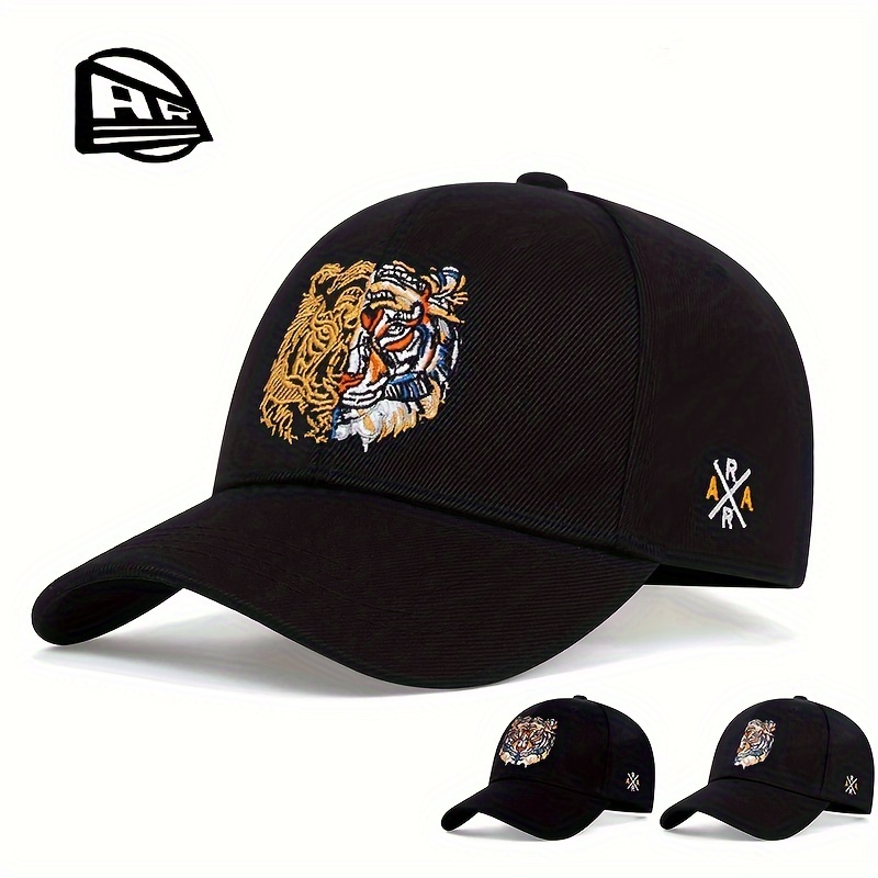 Men's Tiger Embroidery Baseball Adjustable Casual Hat - Temu