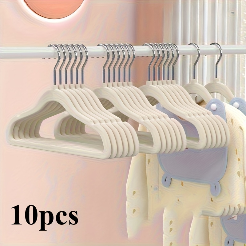 set of 10 baby coat hangers designed to prevent slipping featuring shoulder   and   rotating hook for organizing clothing in the wardrobe