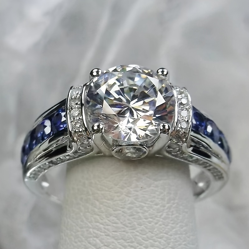 

1pc S925 Silvery Inlaid3 Carat Moissanite Ring Sterling Silvery Fashion, Suitable For Birthday Fashion, Wedding And Holidays, Suitable For Men And Women