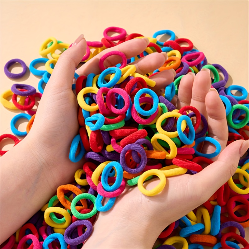 TEMU 600-pack Small Multicolor Mini Hair Ties