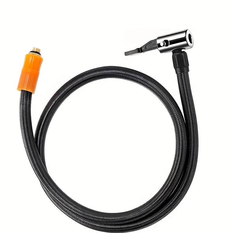 100cm/39.37in M6 Valve Inflation Tube With 4pcs Set, Ball Pump Needle Adapter And Spray Nozzle, Universal Tire Inflator Soft Hose Kit With Heat-resistant Sleeve