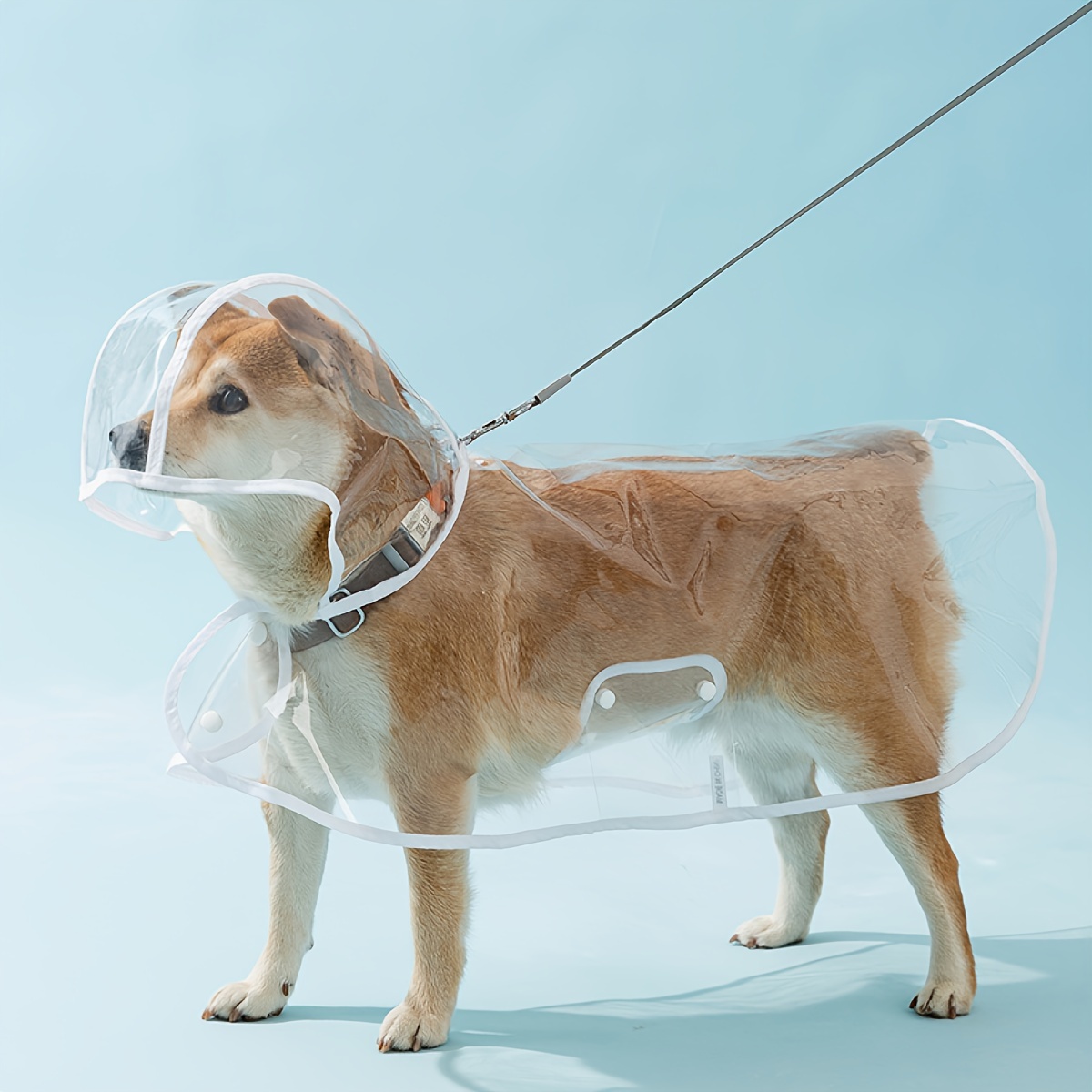 TEMU Waterproof Transparent Dog Raincoat For Medium To Large Breeds - Pvc Material, Poncho For Golden Retrievers & Bichon - Ideal For Small To Extra-large Dogs