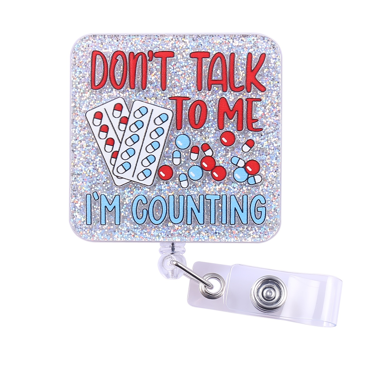 TEMU 2d An Acrylic Badge Holder With A Shiny Pill Design - Ideal For Nurses, Doctors, And Pharmacists - Perfect For 's Day, Thanksgiving, And Campus