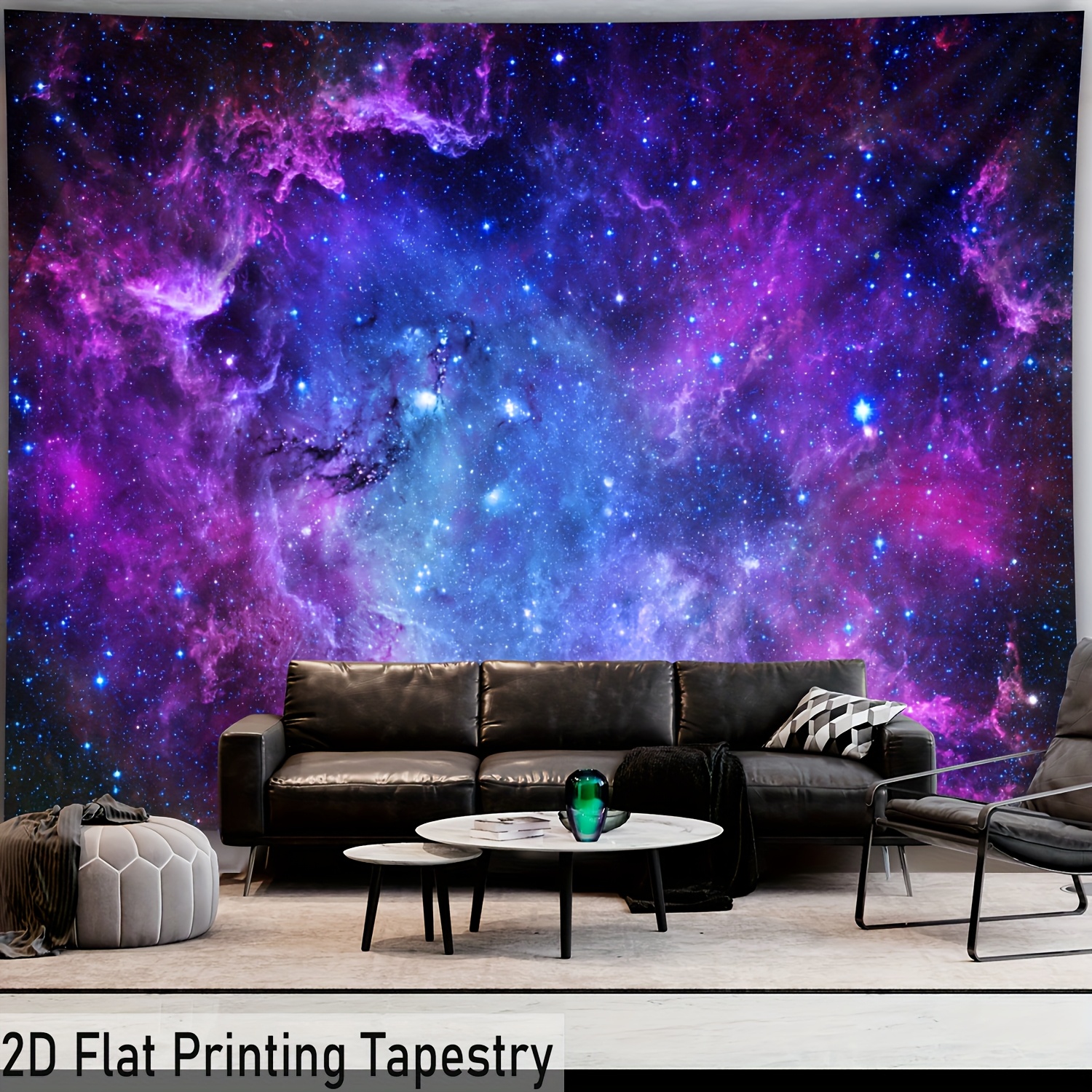 Image of 1pc Ultra Large Size Starry Sky Landscape Photo Background Wall Hanging Large Size Tapestry For Living Room Bedroom Office Party Decoration Suspendable Ceiling With Free Hanging Clips