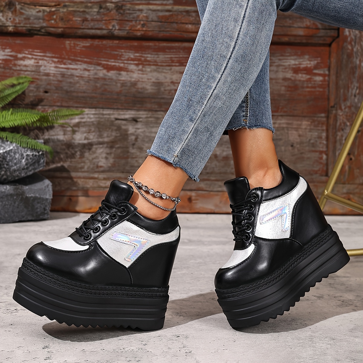 Platform Shoes Plateau Sneaker Elegant Women's Trendy Platform
